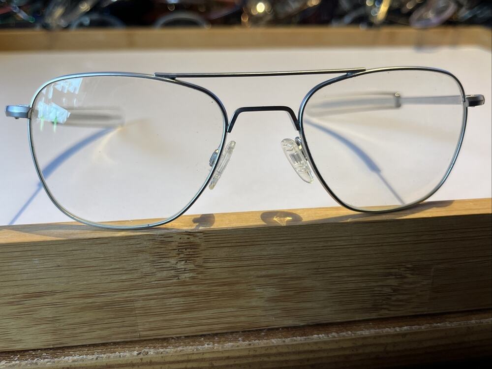 Randolph Aviator Glasses 52-20 Silver Chrome Bayonet Temples USA Frames Only